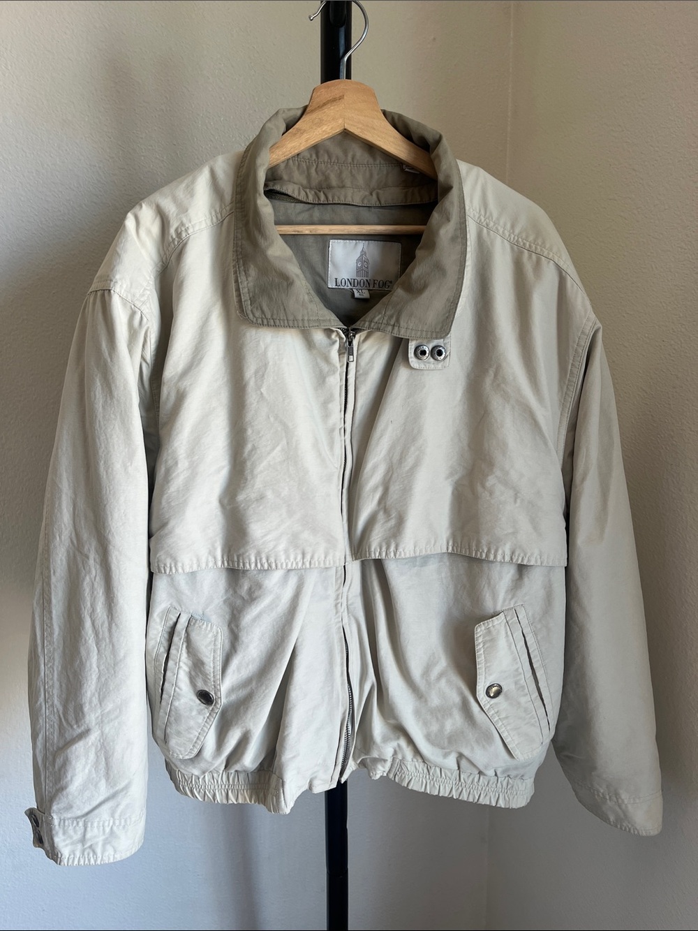 London Fog Women's Beige Lightweight Zip Jacket